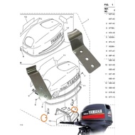 E40X YAMAHA hock engine cover tutup 6E0-42651 # 2 stroke outboard engine part