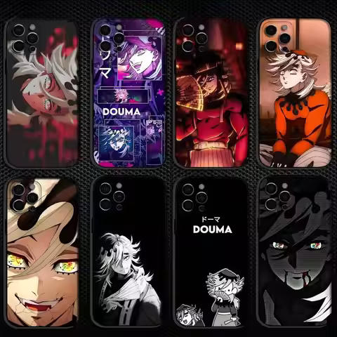 Douma D-DemonS S-Slayer Phone Case For iPhone 16,15,14,13,12,11 Plus,Pro Max, Soft Silicone Black Co