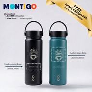Montigo Tumbler Stainless Steel Ace Black Water Size Medium (530ml/18oz) with Temperature Control Wa