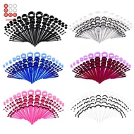 [Lovoski] 50pcs Stretching Kit Ear Taper Plugs 14G-00G Ear Tunnels Set Mixed Size