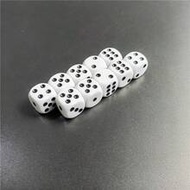10pcs/Set High Quality 14mm/16mm Dice Set, White Dice With Black Dots, Acrylic Round Corner D6 Dice 