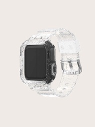 2 en 1 brillante Funda &amp; Correa de reloj compatible con Apple Watch