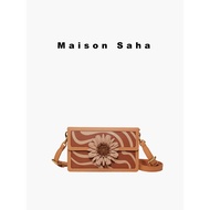 [Gift] MaisonSaha Florence Original Retro Light Luxury Fashion Crossbody Female Small Square Bag Vac