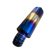 Js Racing Titanium Face Tall Blue Colour Tip Car Muffler Exhaust Ekzos Paip Stainless Steel Straight
