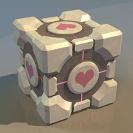 Companion cube portal keychain