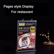 Table Menu Stand A4/A5/A6Menu Stand Transparent Clear Menu Cover Restaurant Cafe Menu Display Stand