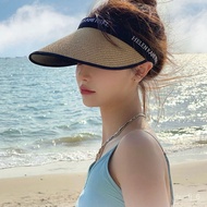 Japan Lafite Visor Straw Hat Women's Sun Protection UV Protection Sun Shade Seaside Beach Vinyl Peaked Cap Summer Style