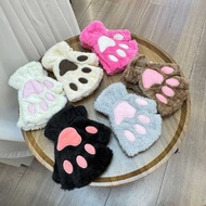 Cat Paw Gloves Plush Halter Gloves Cartoon Warm Gloves