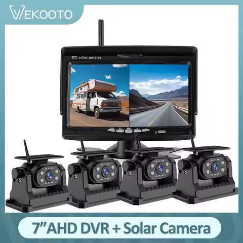 7 Inch 1080P Monitor Wireless Magnetic HD Solar Backup Camera 9600mAh Battery Powered Rechargeable f