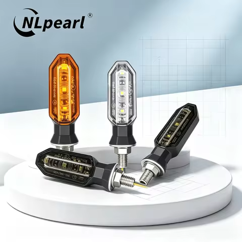 NLperal 8mm Mini Motorcycle LED Turn Signal Lights Amber Flashing Light Blinker Turn Signal Lamp Mot