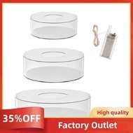 6" 8" 10" Clear Acrylic Fillable Cake Stand 3 Tier Case with LED Lights 3Pcs Round Cylinder Riser Di