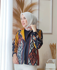 terbaru outer tenun / baju atasan kerja wanita tenun endek premium