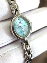 Orient 東方錶 BIBA 精品錶系列 絕版 限量 鮑貝多彩錶盤 Water Resistant 生活防水 可正常使用 女石英錶-手圍18公分