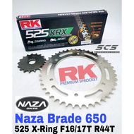 RK Sprocket Set NAZA Blade 650 GB KRX X-Ring Black Gold Chain Rantai Xring 525 NazaBlade 650 250 Racing Part Accessories