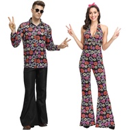Halloween Adult cosplay Hip Hop Singer Costume Costume 90s Retro Floral Performance Costume Adult Ma