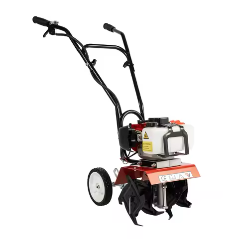 52CC Garden Tiller Petrol Engine 2 Stroke 1700W Lawn Mini Cultivator Rotovator Loosening Soil Machin