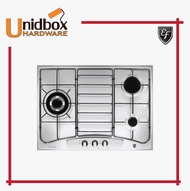 EF EFH 3760 TN VSB 68CM Stainless Steel Gas Hob/EF/3 Burners/Kitchen Appliances/Cooking Hobs/Gas Stove/Kitchen Collections