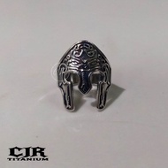CINCIN PRAJURIT SPARTAN/WARRIOR RING SPARTAN/CINCIN LOGAM SILVER PRIA WANITA-CJR TITANIUM