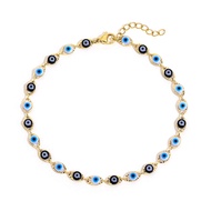 SLOONG Evil Eye Anklet Bracelet for Women 14K Gold Plated Beach Foot Anklet Bracelet Summer Jewelry 
