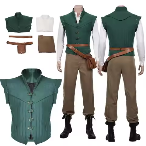 Cartoon Flynn Cosplay Rider Costume Men Fantasia Shirt Prince Uniform Vest Pants Belt Outfits Hallow