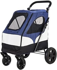 Large Space 4-Wheel Pet Stroller 2-in-1 Pet Bike Trailer and Jogging Cart Folding Pet Outdoor Travel
