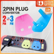 [1PC]  13A 2 Pin to 3 Pin Converter Adaptor Safety Plug Key Easy for 2 Pin Plug Socket Plug Converto