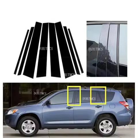 8pcs Window Column B C Pillar Post Trim Sticker Cover Fit For Toyota RAV4 XA30 2006-2010 2011 2012 S