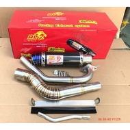 REDLEO Red Leo Racing Open Exhaust Exzos Y15zr Y15z Y15 38-38-60 Size Black RL Ekzos