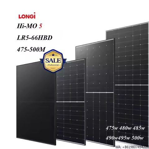 Longi Hi-MO 5 LR5-66HBD 475-500M High Quality Solar Panel High Efficiency Solar Panel 475w 480w 485w