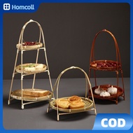 1/2/3 Layer Bamboo Food Serving Tray Food Display Tray Rack Rak Kuih Bertingkat Fruit Basket Multi-l