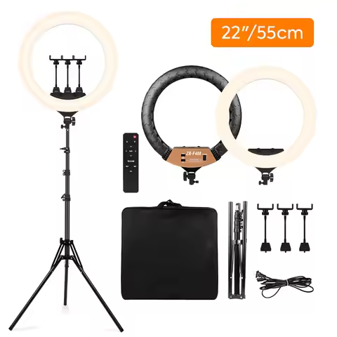 22inch Photo Rings Light With 2M Tripd 3200-6500K Color Temperature Brightness Lamp for Studio Shoot