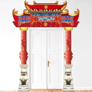 Sepanduk Anjung Tahun Baru Cina 2025 Hiasan Pintu Tahun Baru Imlek Sepanduk Pintu Pesta Bertemakan P