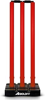 Boldfit Cricket Stumps with Stand Cricket Kit Plastic Wickets for Cricket Standard Wickets for Crick