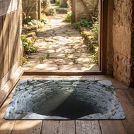 Dunzy 3D Optical Illusion Rug Non Slip 3D Carpet Bottomless Hole Optical Illusion Area Rug Floor Mat