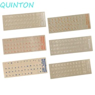 QUINTON Keyboard Letter Sticker Transparent For PC Russian Film English Hebrew Dust Protection Langu