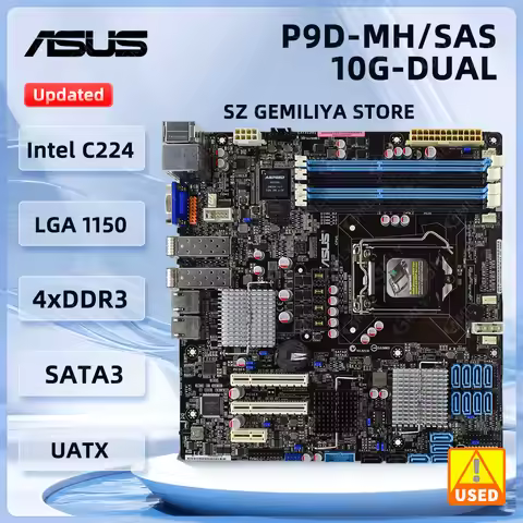 P9D-MH ASUS P9D-MH/SAS/10G-DUAL Motherboard Socket 1150 Intel C224 DDR3 32GB 4×SATA III 2×USB3.0 UAT