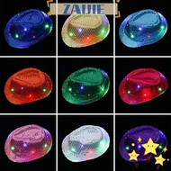 ZAIJIEE Panama Cap Unisex Dress Dance Party Stage Performance Led Fedora Trilby