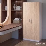 Rina Hey AUGUST-PLUS/2-180ตู้เสื้อผ้า 2 บานเปิด - สี ขาว/ธรรมชาติ
