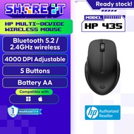 HP 435 Multi-Device Mouse – 2.4GHz & Bluetooth Wireless | Rechargeable Battery, Silent Click | Ergon