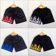 BOXER BLACK ON FIRE MEN WOMAN / FIRE pattern shorts