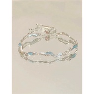 bracelet for woman gelang tangan perempuan Ocean Heart Bracelet Girls Light Luxury Niche Exquisite H