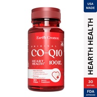 Earth's Creation Coenzyme Q10 Supplement 100mg For Heart Health 30 Softgels