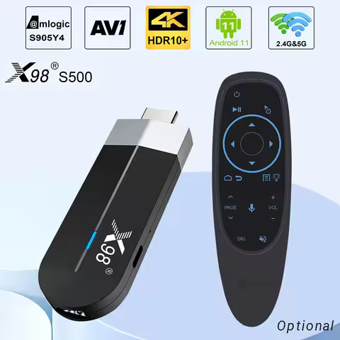 Android 11.0 X98 S500 Smart TV Box Amlogic S905Y4 2.4G/5G WiFi 4K H.265 HEVC BT Set Top Box Media Pl
