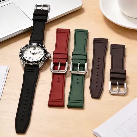 Universal FKM Rubber Strap 20 21 22mm Quick Release Diving Watchband for IWC Big Pilot Mark Portugie