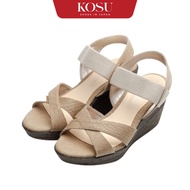 KOSU wedge sandal 8cm high, Japanese cross-strap sandal with youthful design to support the feet 199