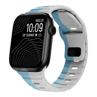 1pc Blue & Gray Compatible With Apple Watch Bands, Outdoor Sports Climbing Fitness Yoga Waterproof S
