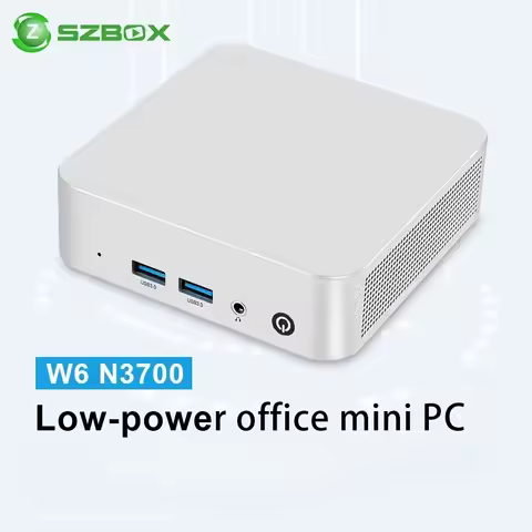 SZBOX W6 Intel N3700 Mini PC DDR 2*SATA SSD Wifi BT Pocket Office Computer Wins10