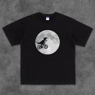 West Sea Boardwalk Short Sleeve T-Shirt Fun And Quirky Moon Dinosaur Print Pure milk fiber Round Nec