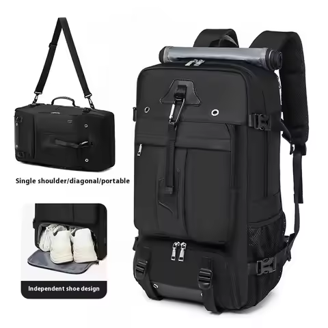 55L Large Capacity Travel Bag For Men 17.3 Inch Laptop Suitcase Backpack Multi-function Waterproof B
