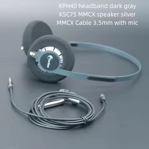 Farsoo KPH40 Headband on the ear Headset with KSC75 MMCX HiFi Speaker Unit for Deep Bass Sound Quali